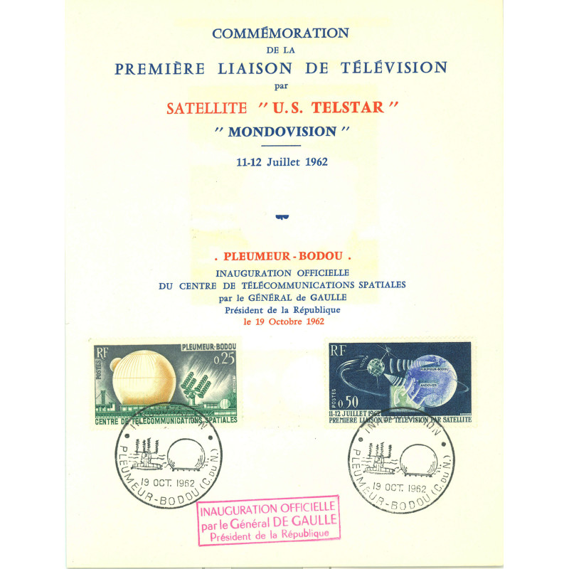 1ère liaison télévision Luxe Document philatélique 1er jour