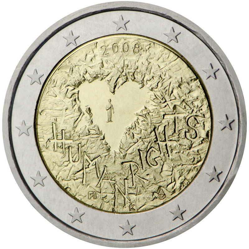 2 Euro FINLANDE 2008 Droits de l'homme - Le Comptoir de l'Euro