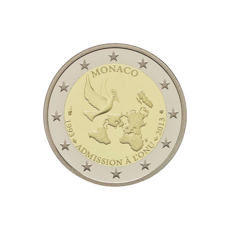 Monaco 2013 Encart 2 euro 20 ans de l'admission à l'ONU avec son timbre -  Monaco Timbres