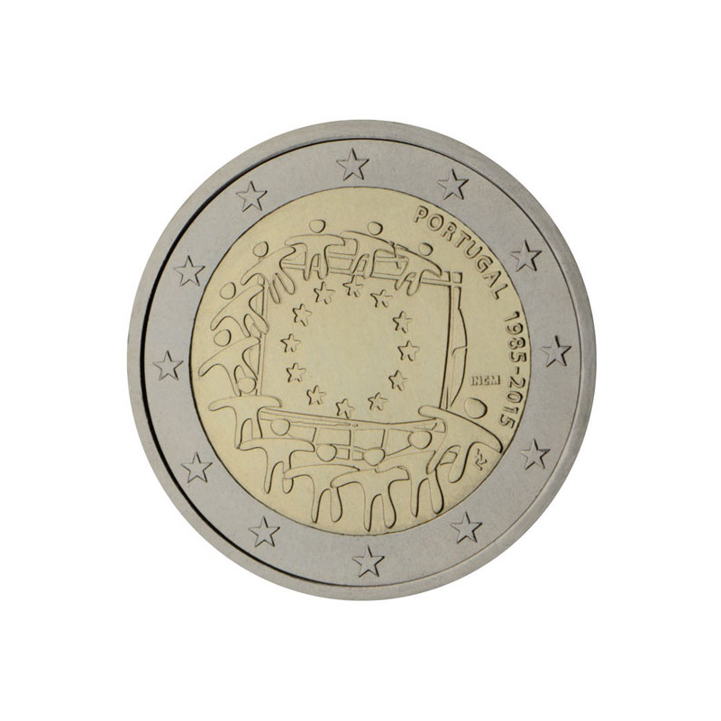 Série 19 pièces 2 Euros commémorative 30 ans Drapeau Européen 2015 chez  philarama37