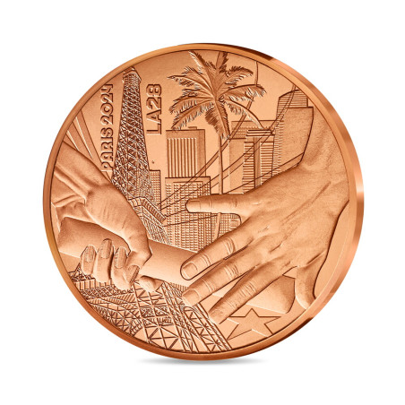 Monnaie de Paris 2024 -HANDOVER PARIS - LOS ANGELES -1/4€ Acier Cuivré