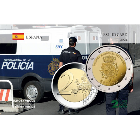 Espagne 2024 Police - 2€ + carte commémorative