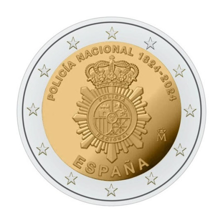 Espagne 2024 Police - 2€ + carte commémorative