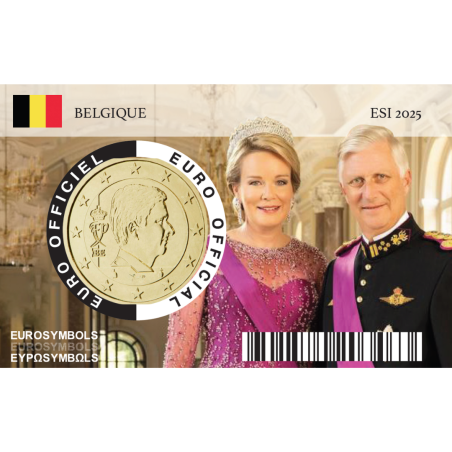 Coincard Belgique 2025 – Le Couple Royal – 50 cts Roi Philippe incluse